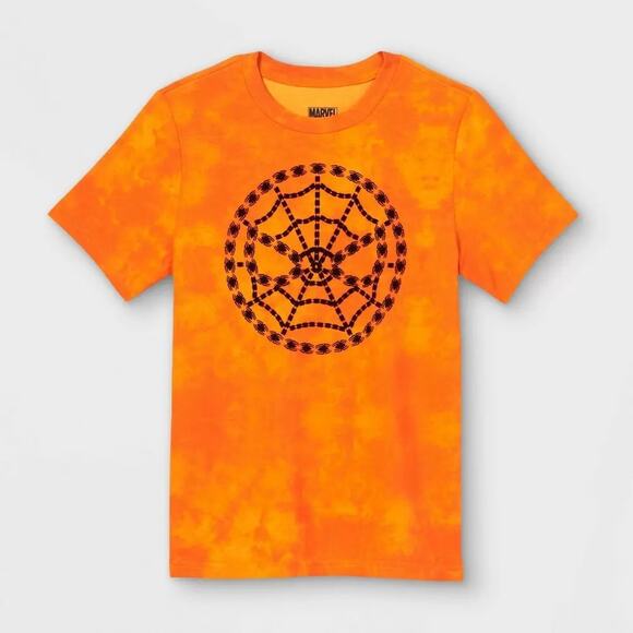 Marvel Spider Man Miles Morales Short Sleeve Graphic T Shirt Orange XL Layer Tee - Picture 3 of 7